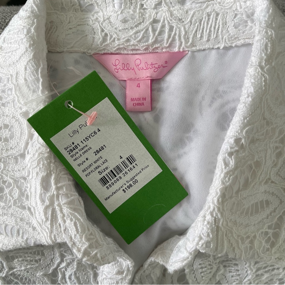 Lilly Pulitzer Nelle Lace Button-Down Dress size 4 NWT - Picture 8 of 11